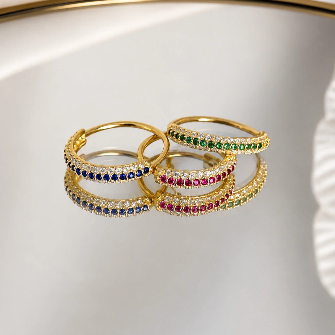 ANILLO CON INCRUSTACIONES DE CIRCON COLORES-GENERAL